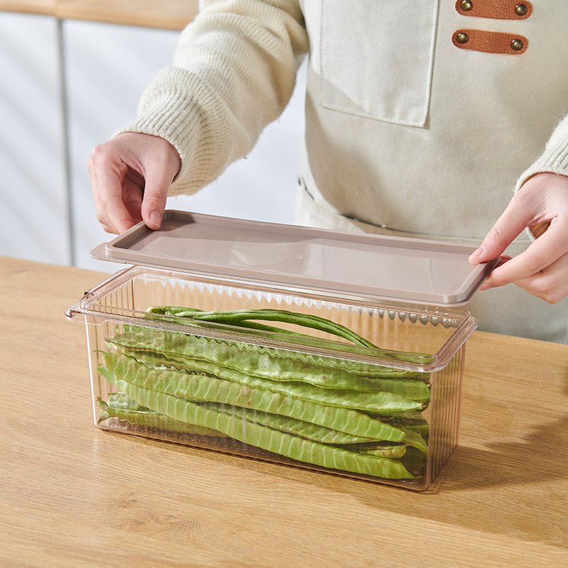 Factory wholesale Transparent White Food Container Multifunctional Storage Box Refrigerator fresh-keeping Box with lid