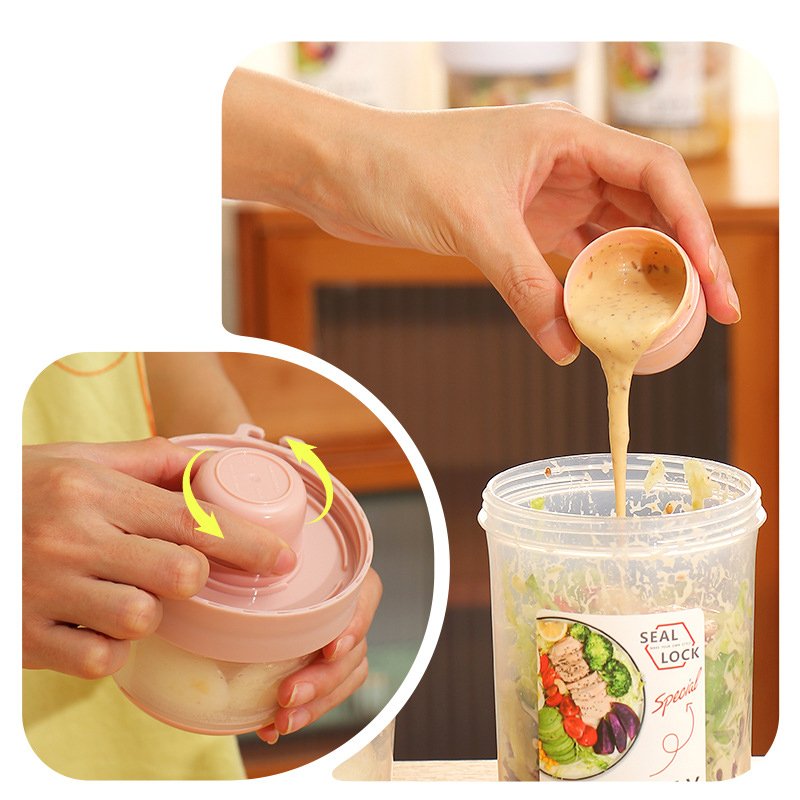 DS1546 Double-layered Jar Cereal And Milk Container Food Storage Box Fresh-keeping Food Container Salad Yogurt Box Container