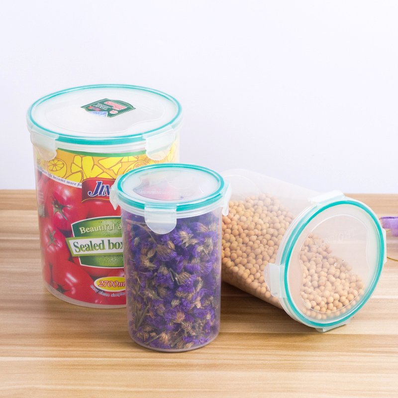 Food grade PP round clear plastic airtight food container with lock