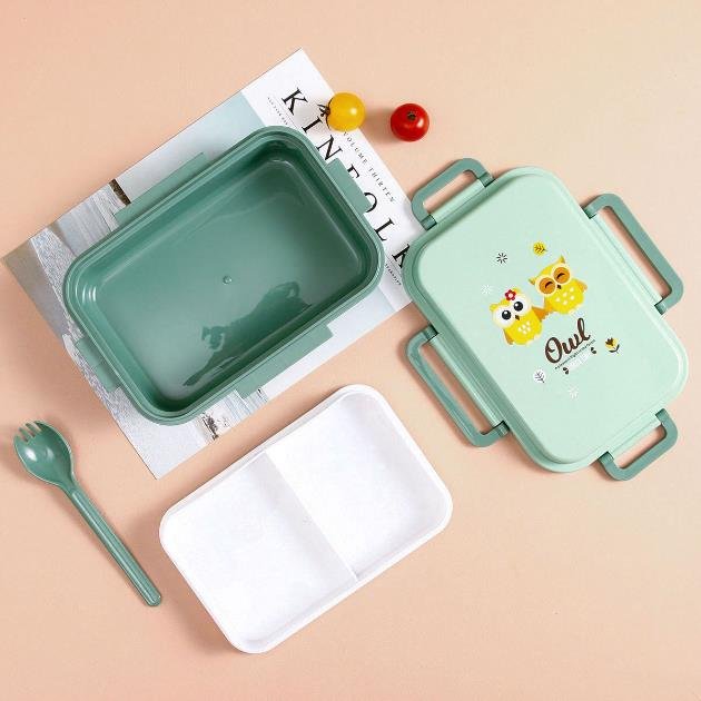 Rectangular Cartoon Lunch Box Straight Drinking Kettle Set Double Layered Children's Student Lunch Box Set Bento Box Opp Bag