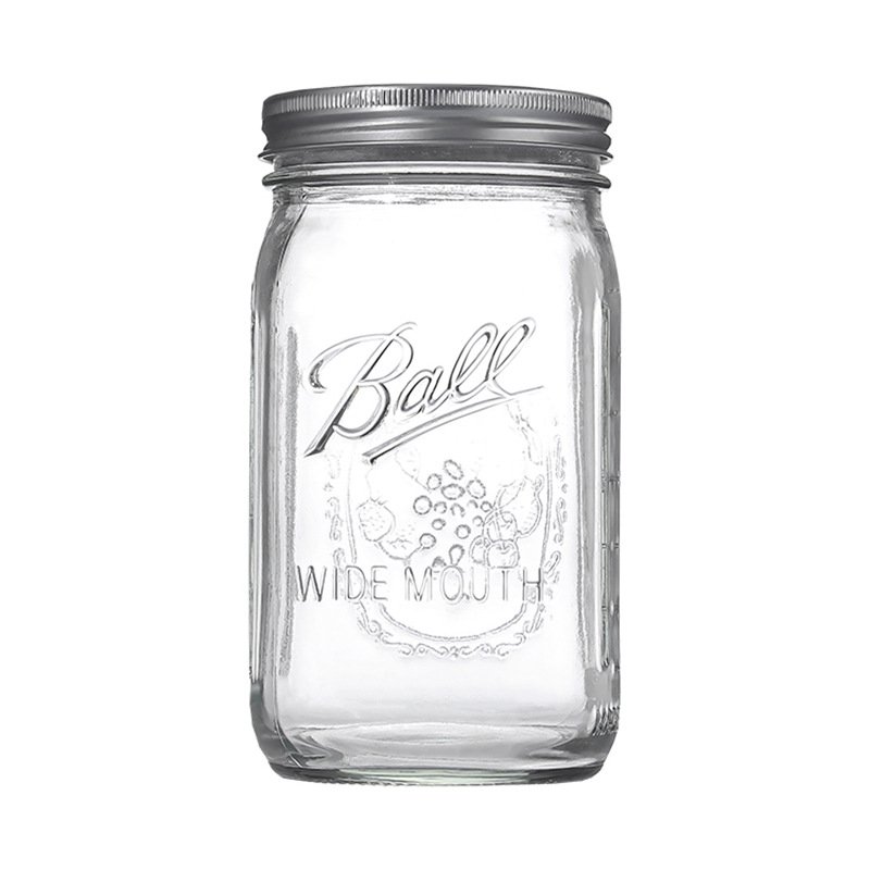 Factory Hot Sale Wholesale 16oz Kitchen Food Storage Glass Bottles Mason Honey Jar with Airtight Lids Household Use Use