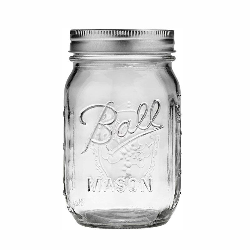Factory Hot Sale Wholesale 16oz Kitchen Food Storage Glass Bottles Mason Honey Jar with Airtight Lids Household Use Use