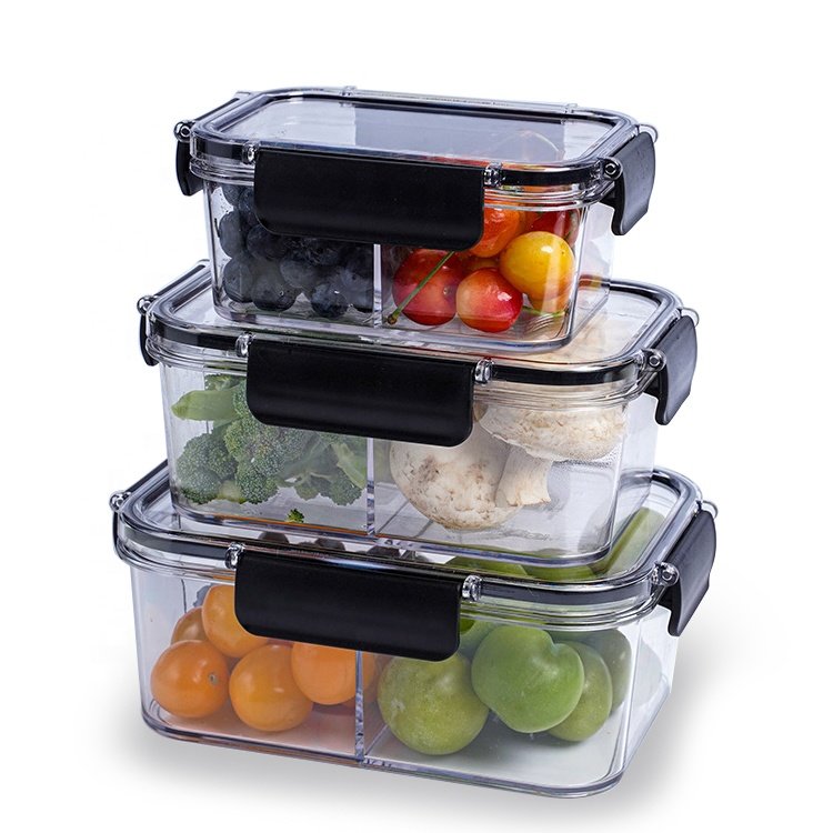 Gloway 1~3 Compartment BPA-Free Leakproof Stackable Durable Food Lunch Box Airtight Plastic Kitchen Food Storage Container