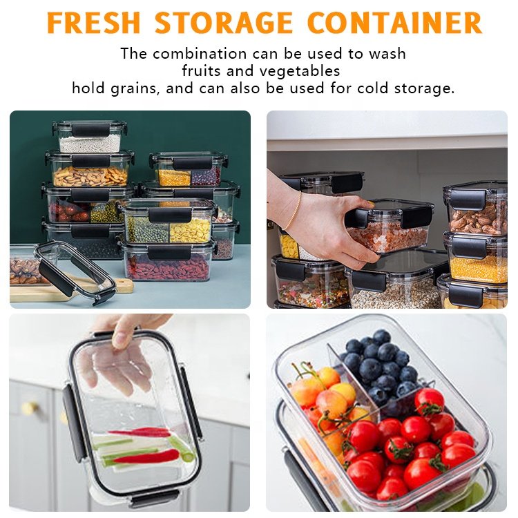 Gloway 1~3 Compartment BPA-Free Leakproof Stackable Durable Food Lunch Box Airtight Plastic Kitchen Food Storage Container
