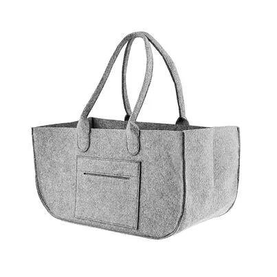 Large capacity felt wood storage box Felt camping picnic storage box,