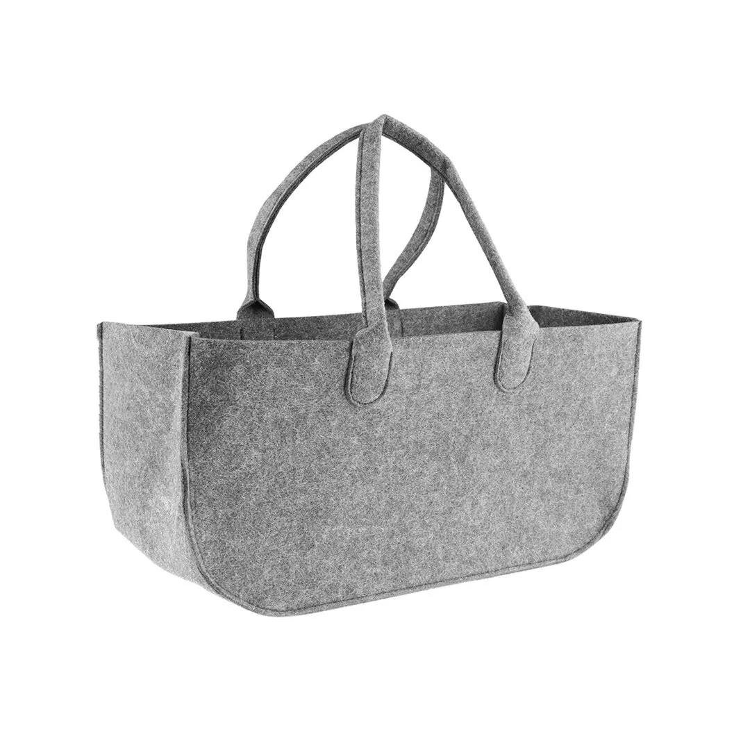 Large capacity felt wood storage box Felt camping picnic storage box,