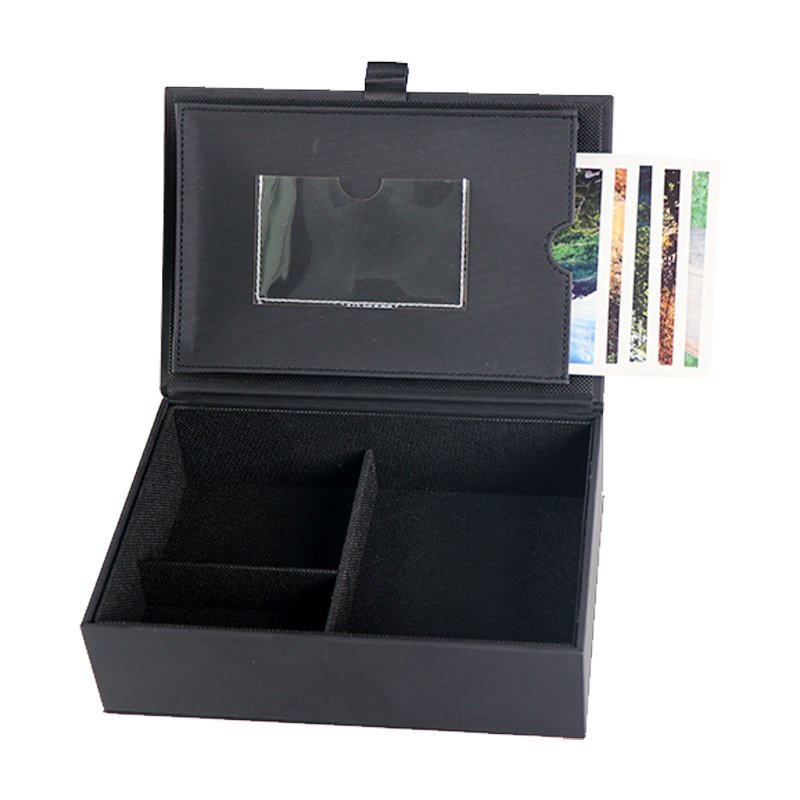 Sundries Black Square Desktop Stationery Storage Box Office Organizer Leather Storage Box