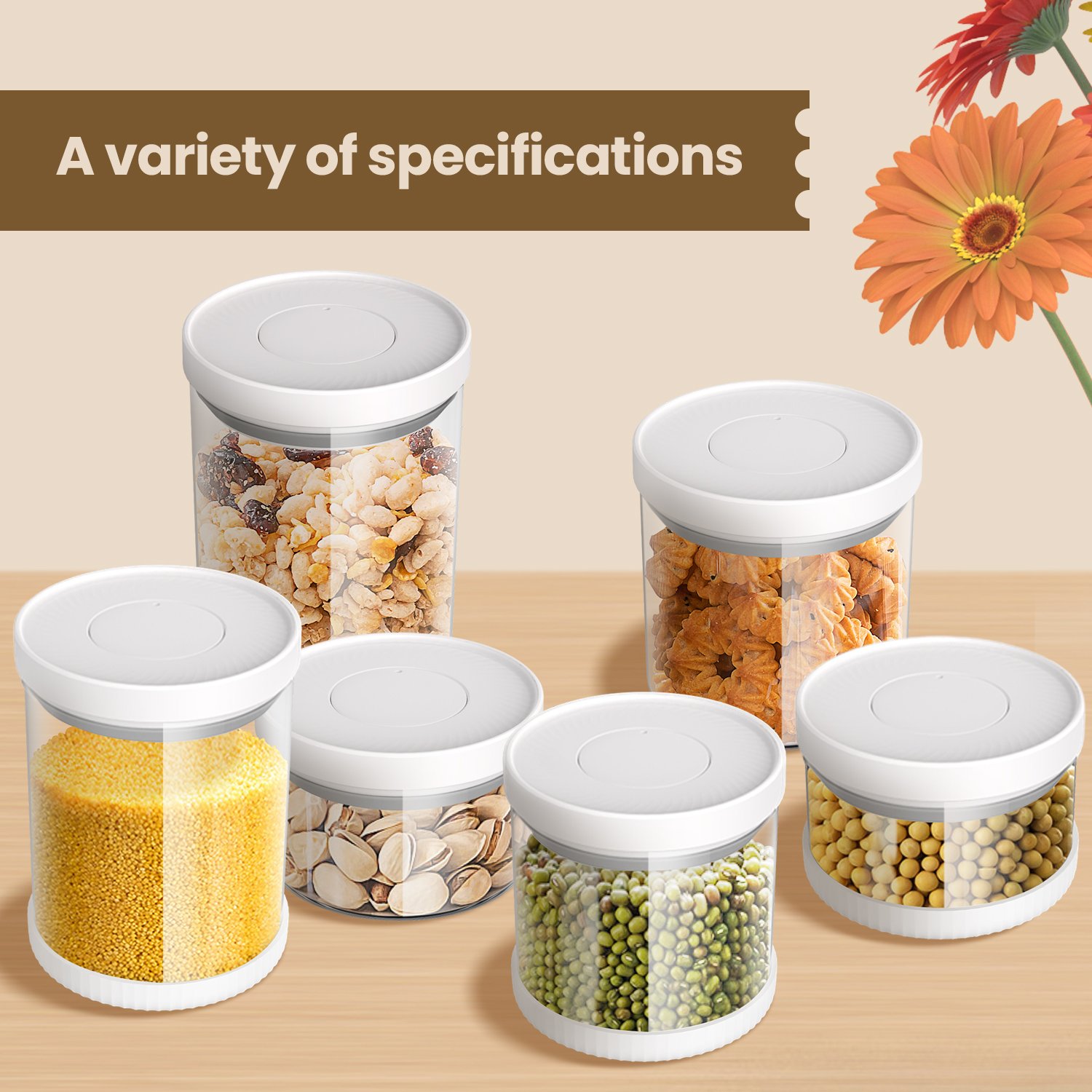 storage containers High borosilicate plastic jars with seal and lids glass sealed jar glass containers for food storage