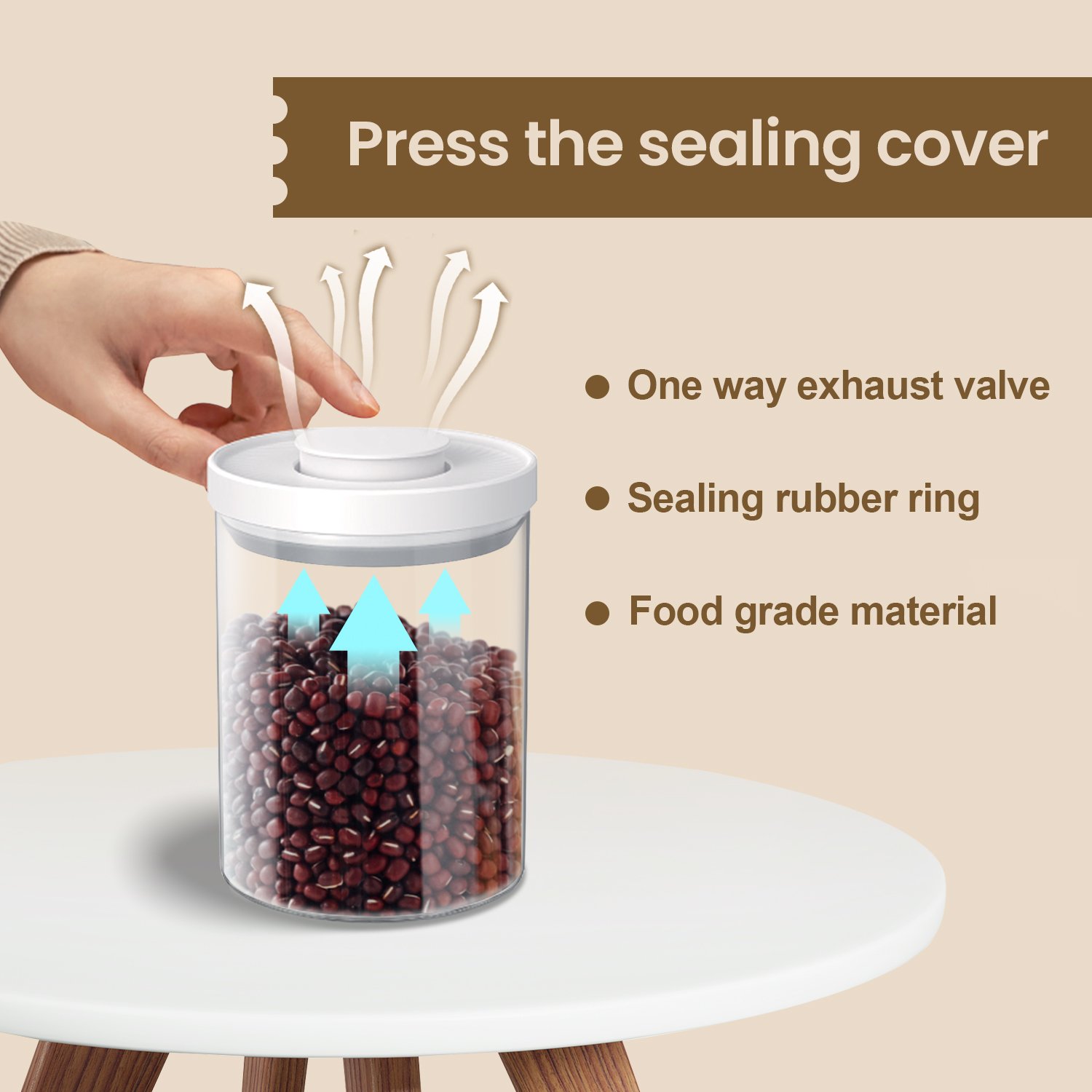 storage containers High borosilicate plastic jars with seal and lids glass sealed jar glass containers for food storage