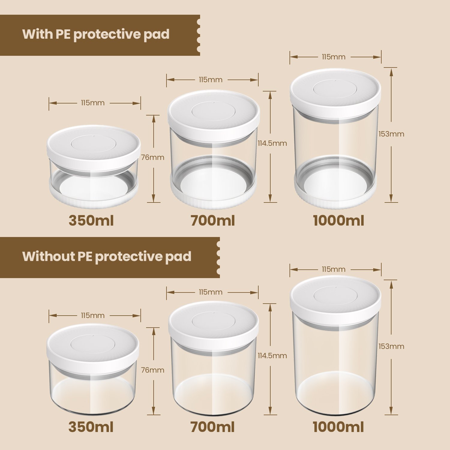 storage containers High borosilicate plastic jars with seal and lids glass sealed jar glass containers for food storage