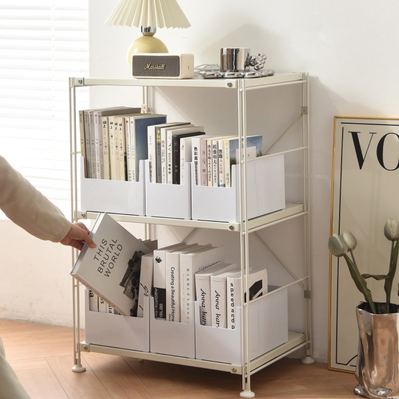 Wholesale Japanese-style white narrow type small PET material classification plastic desktop cabinet storage box