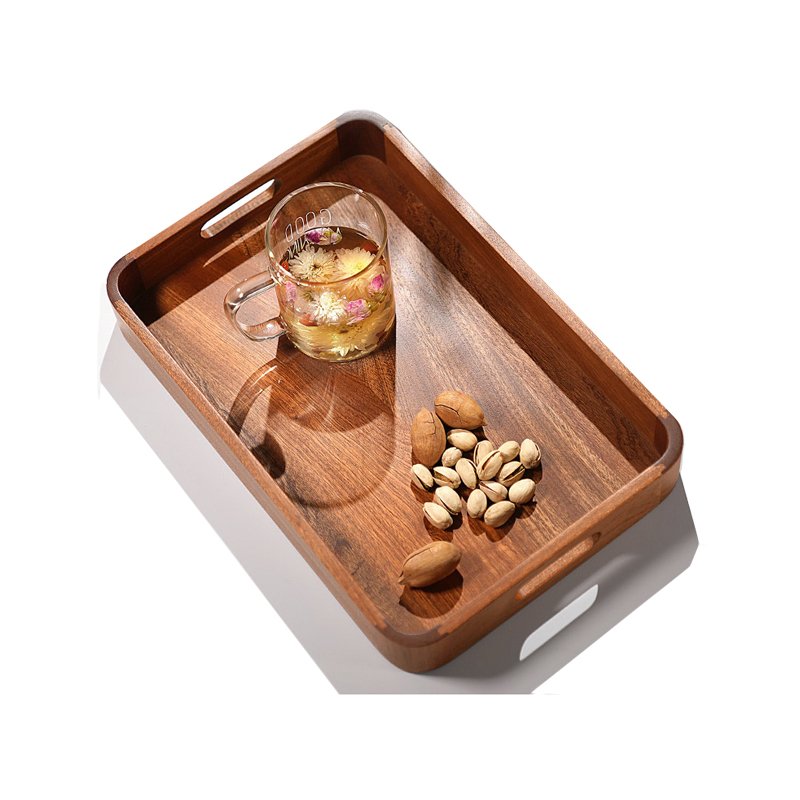 Hot Selling Home Decor Wood Serving Tray Bamboo Tray With Handle