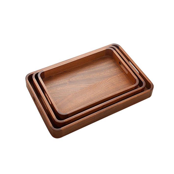Hot Selling Home Decor Wood Serving Tray Bamboo Tray With Handle