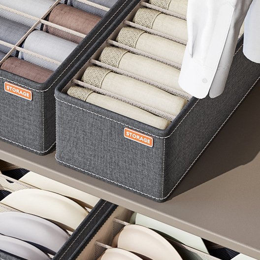 Folding drawer storage box underwear and panties and socks for organizing household clothes storage box with grid