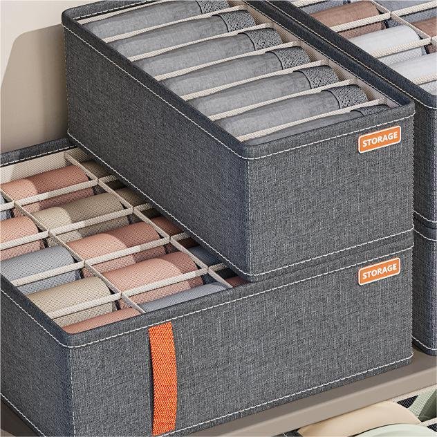 Folding drawer storage box underwear and panties and socks for organizing household clothes storage box with grid