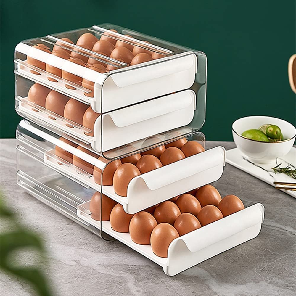 XJH Egg Storage Container Organizer Bin Egg Fresh Storage Box Refrigerator Egg Container PET Multifunction Square Plastics Boxes