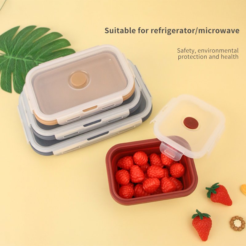 Eco Friendly Silicone Portable Leakproof Bento Microwave Food Storage Lunch Boxes
