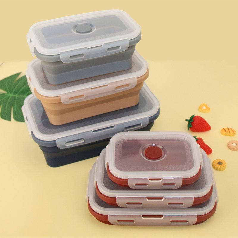 Eco Friendly Silicone Portable Leakproof Bento Microwave Food Storage Lunch Boxes