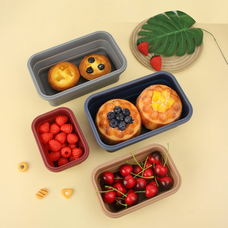 Eco Friendly Silicone Portable Leakproof Bento Microwave Food Storage Lunch Boxes
