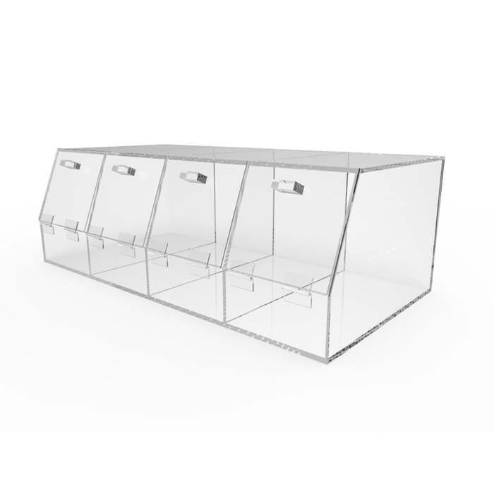 Supermarket Candy Bulk Store Food Display Case Floor Standing Clamshell storage Acrylic Box