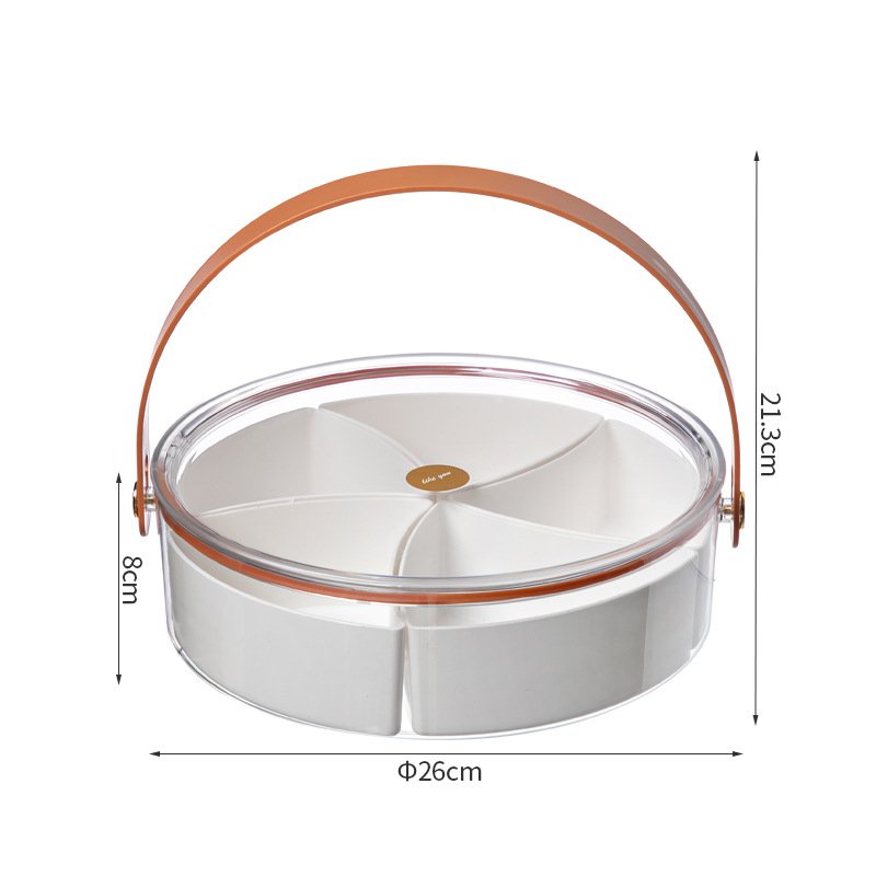 BPA Free Plastic Veggie Tray Divided Serving Tray with Lid and handle Food Storage Container Box For fruit snack candy