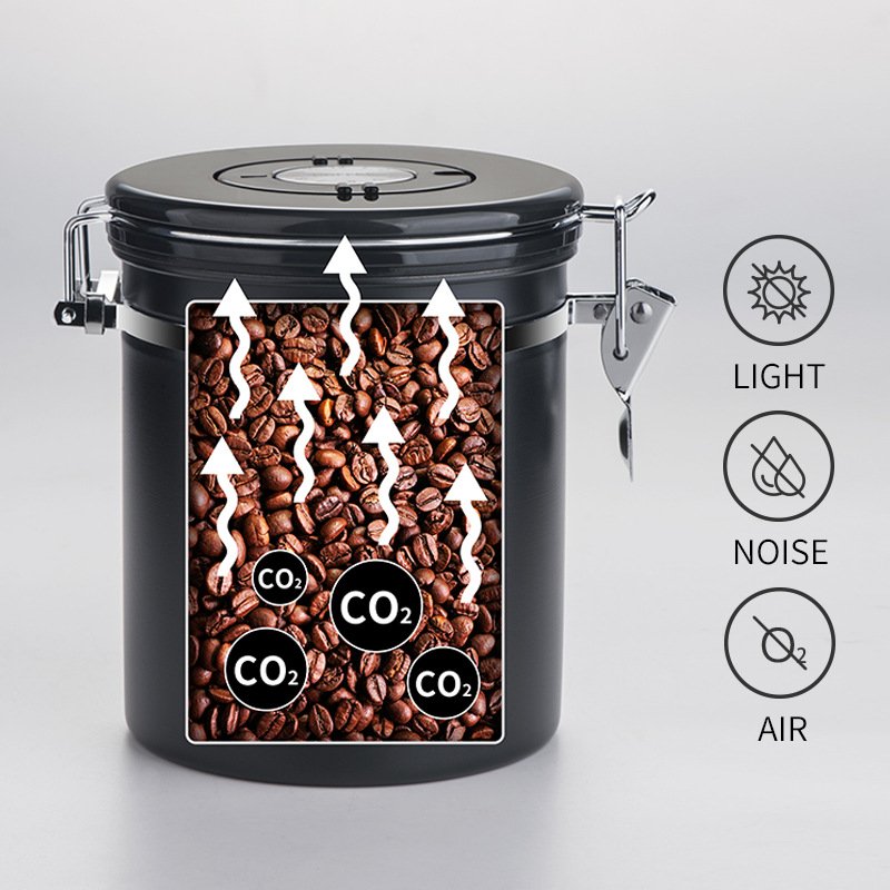 Stainless Steel Vacuum Coffee Beans Canister Set Airtight Coffee Bean Storage Storage Container With Scoop