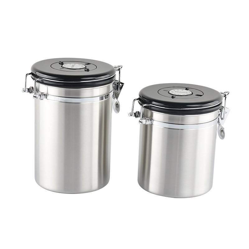 Stainless Steel Vacuum Coffee Beans Canister Set Airtight Coffee Bean Storage Storage Container With Scoop