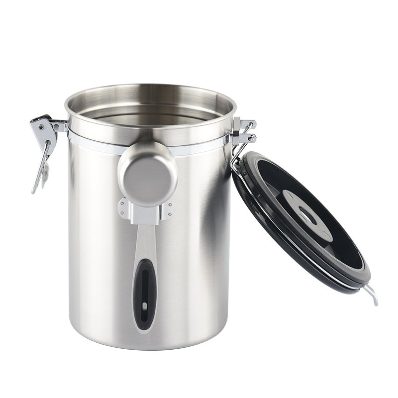 Stainless Steel Vacuum Coffee Beans Canister Set Airtight Coffee Bean Storage Storage Container With Scoop