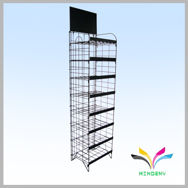 2022 High Quality Flooring Stand Supermarket Shop Food Beverage Metal Shelves Wire Display Stand Rack