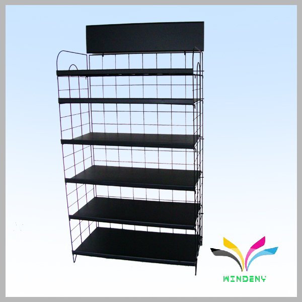 2022 High Quality Flooring Stand Supermarket Shop Food Beverage Metal Shelves Wire Display Stand Rack