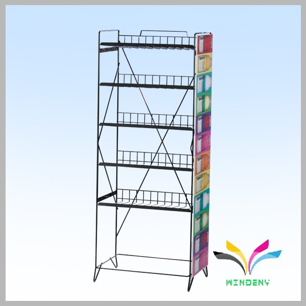 2022 High Quality Flooring Stand Supermarket Shop Food Beverage Metal Shelves Wire Display Stand Rack