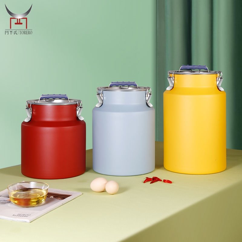 Moisture-proof airtight food storage container stainless steel with lid rice bucket tea cereal peanut coffee beans sealed jar
