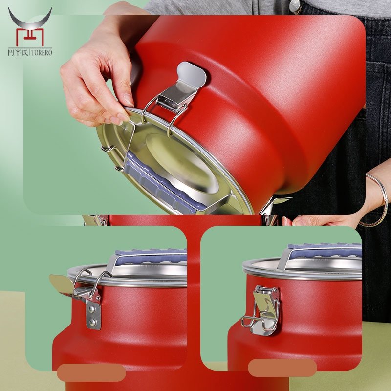 Moisture-proof airtight food storage container stainless steel with lid rice bucket tea cereal peanut coffee beans sealed jar