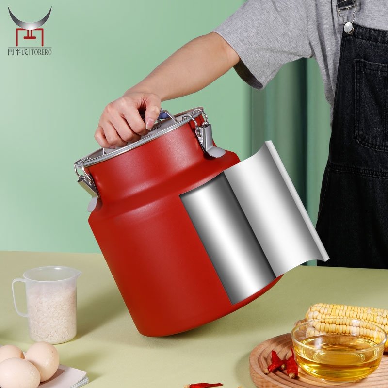 Moisture-proof airtight food storage container stainless steel with lid rice bucket tea cereal peanut coffee beans sealed jar