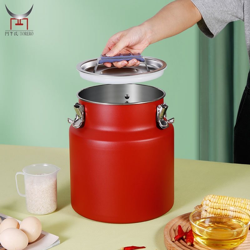 Moisture-proof airtight food storage container stainless steel with lid rice bucket tea cereal peanut coffee beans sealed jar