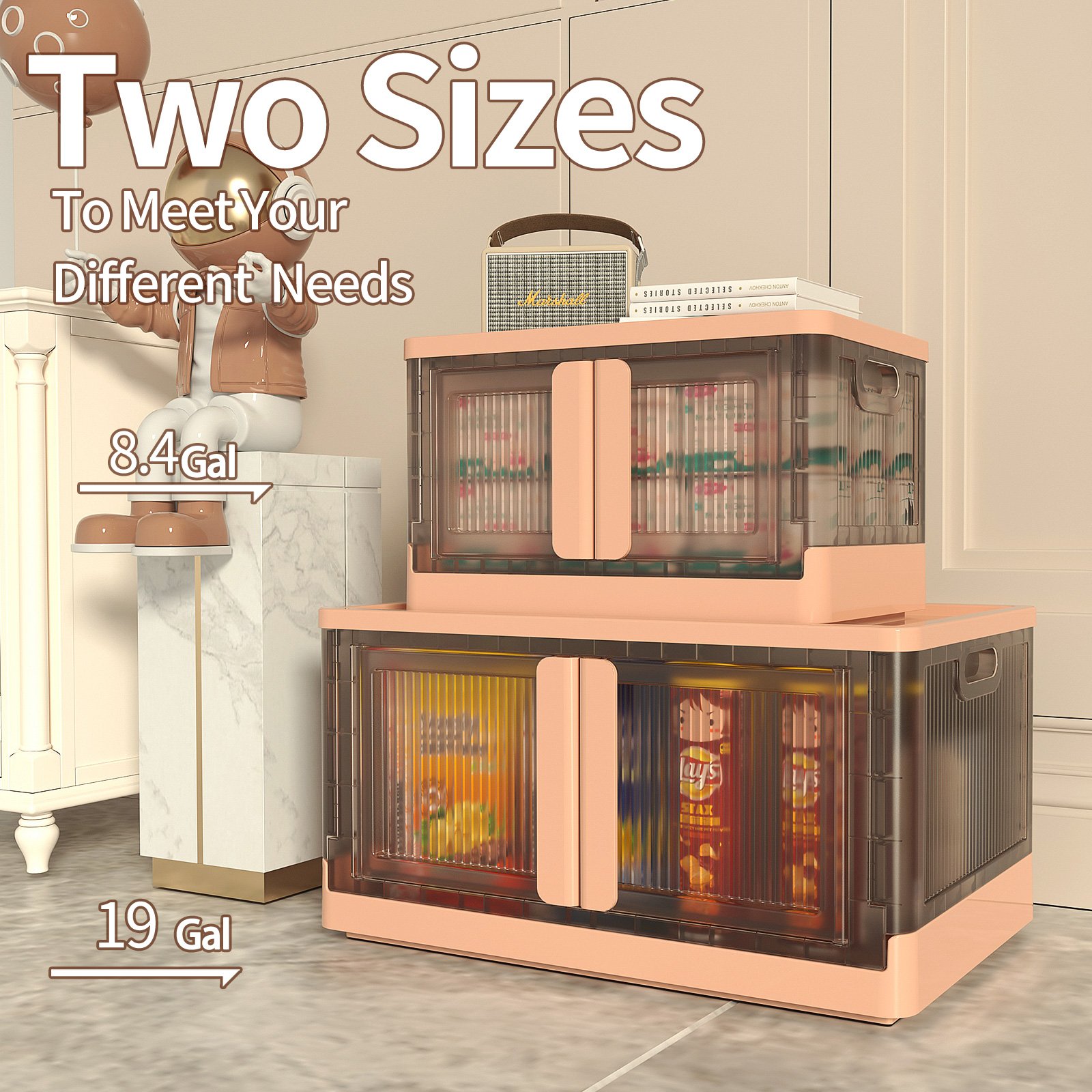 HAIXIN Plastic Container Sorting Double Door Folding Storage Box Stacked Clothing Storage Box