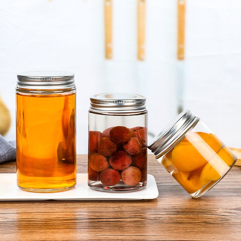 Custom 8 Oz 16 Oz 32 Oz Empty Clear Wide Mouth Canning Food Storage Glass Mason Jar With Lids For Canning