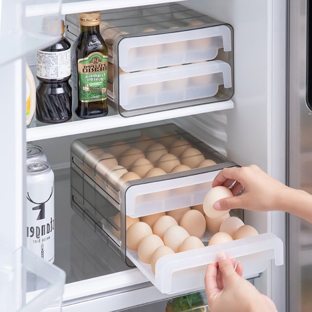 JILEN- Fridge Egg Drawers Refrigerator Egg Storage Container egg organiser storage box