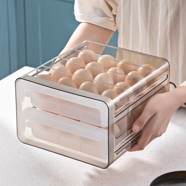 JILEN- Fridge Egg Drawers Refrigerator Egg Storage Container egg organiser storage box