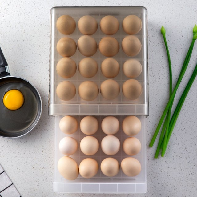 JILEN- Fridge Egg Drawers Refrigerator Egg Storage Container egg organiser storage box