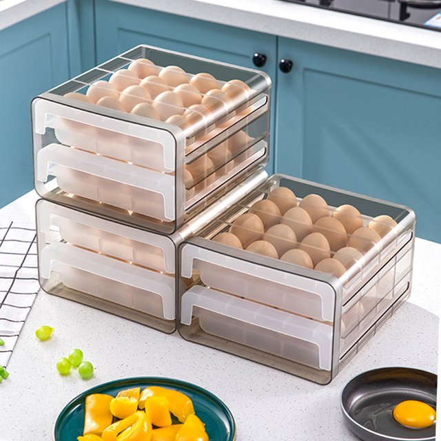 JILEN- Fridge Egg Drawers Refrigerator Egg Storage Container egg organiser storage box