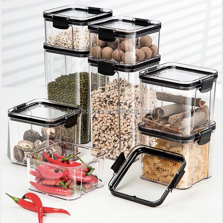 BPA Free Airtight Food Storage Container Set Kitchen Pantry Organization Canisters Plastic Containers with Lids for Cereal