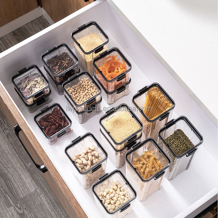 BPA Free Airtight Food Storage Container Set Kitchen Pantry Organization Canisters Plastic Containers with Lids for Cereal
