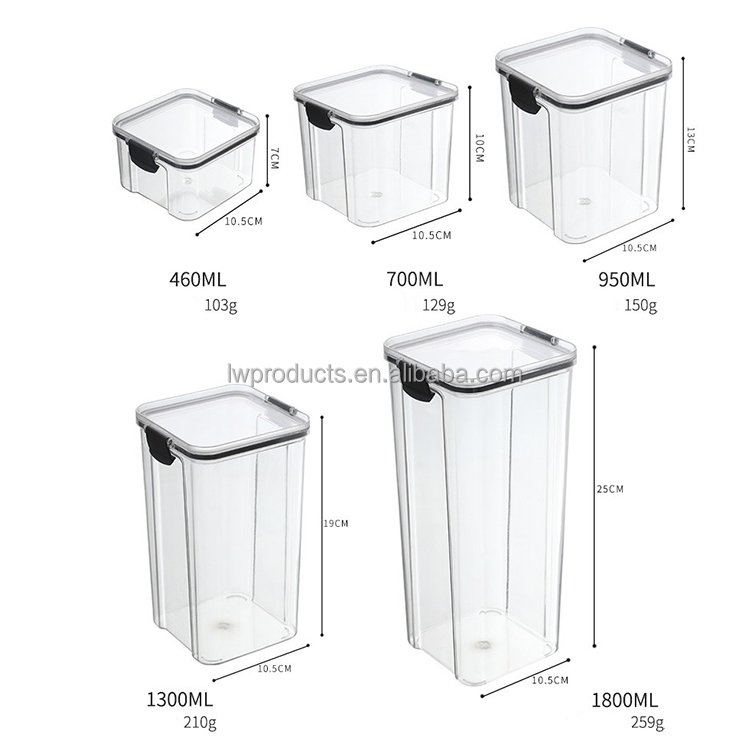 BPA Free Airtight Food Storage Container Set Kitchen Pantry Organization Canisters Plastic Containers with Lids for Cereal