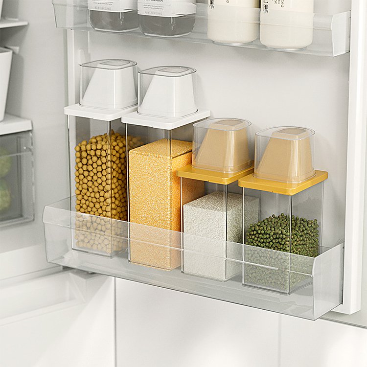 Air Tight Clear Candy Beans Cereal Grain Dry Food Storage Box Kitchen Rice Jar Container with Lids 800ml