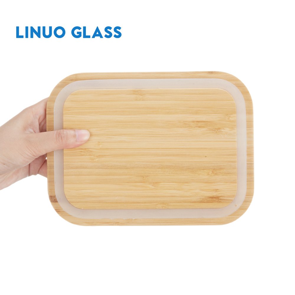 Linuo Bpa Free Square Kitchen Glass And Bamboo Food Storage Containers Bamboo Lid