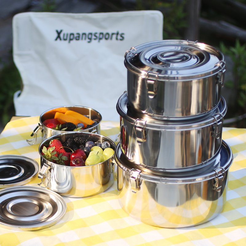 Airtight Container Stainless Steel Seal Food Storage with Lid Portable Storage Containers