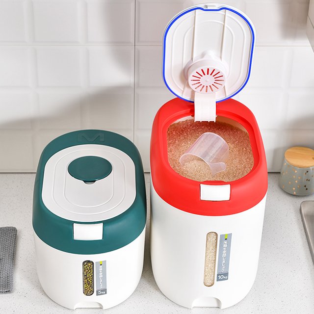Rmier Household Insect-proof Moisture-proof Rice Bucket Multi-purpose Rice Storage Box Visual Window Sealed Dry Food Dispenser