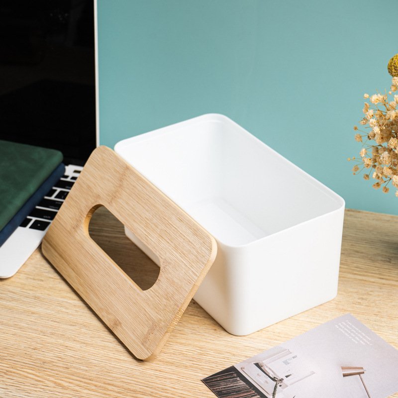 Square Advertising Tissue Box Desktop Storage Paper Drawer Living Room Dining Room Plastic Tissue Box Custom Printable Logo