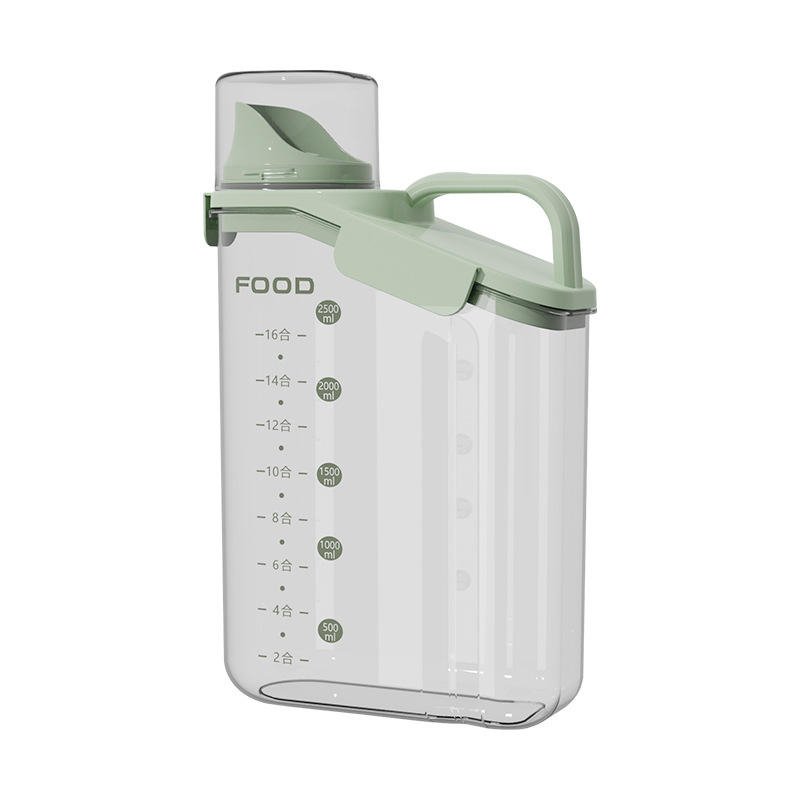 transparent Food storage sealed container with BPA Free Plastic Airtight Design Measuring Cup Pour Spout 2KG Rice Cooker